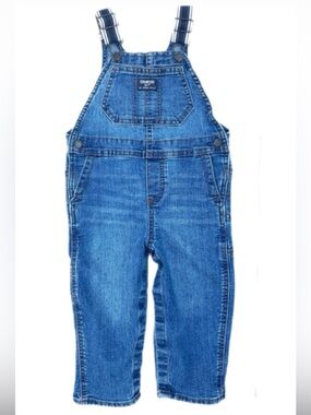 OshKosh B’gosh Baby Denim Overalls 24M Classic Blue Dungarees Adjustable